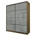 Шкаф-купе Max-МШ-23-6-22/2-22, 2200×600×2300 мм, дуб крафт золотой / стекло светло-серое - Фото 1