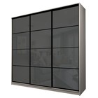 Шкаф-купе Max-МШ-23-6-24-222, 2400×600×2300 мм, ясень шимо светлый / стекло тёмно-серое - Фото 1