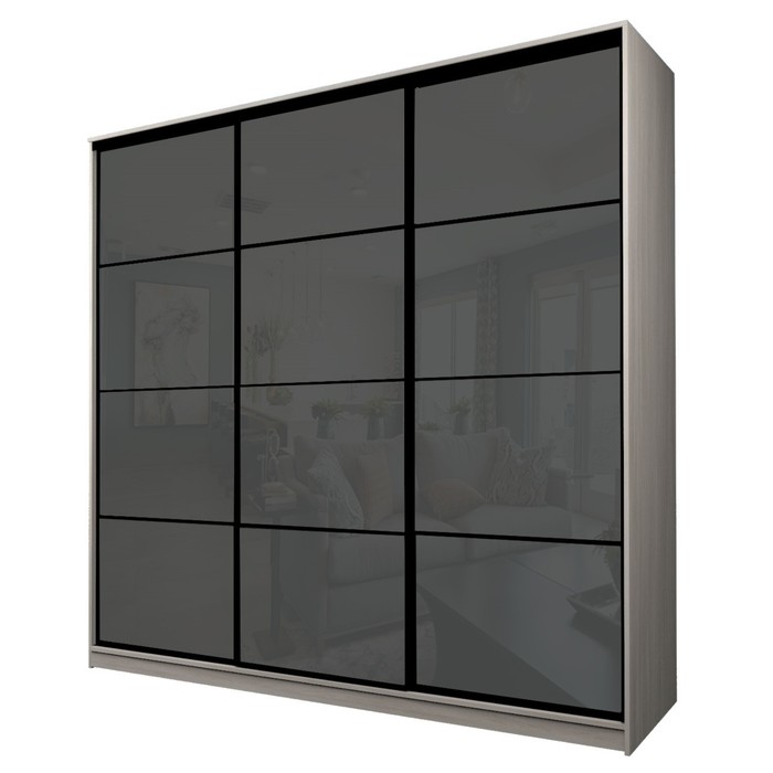Шкаф-купе Max-МШ-23-6-24-222, 2400×600×2300 мм, ясень шимо светлый / стекло тёмно-серое - Фото 1