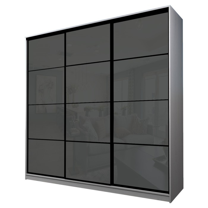 Шкаф-купе Max-МШ-23-6-24-222, 2400×600×2300 мм, ясень анкор светлый / стекло тёмно-серое - Фото 1