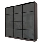 Шкаф-купе 3-х дверный Max 222, 2400×600×2300 мм, цвет ясень анкор тёмный / стекло тёмно-серое - Фото 1