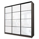 Шкаф-купе 3-х дверный Max 222, 2400×600×2300 мм, цвет ясень шимо тёмный / стекло белое - Фото 1