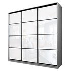 Шкаф-купе Max-МШ-23-6-24-222, 2400×600×2300 мм, цвет серый шагрень / стекло белое - Фото 1