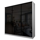 Шкаф-купе Max-МШ-23-6-24/2-222, 2400×600×2300 мм, цвет белый шагрень / стекло чёрное - Фото 1