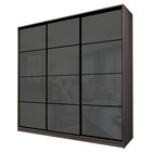 Шкаф-купе 3-х дверный Max 2/222, 2400×600×2300 мм, цвет ясень шимо тёмный / стекло тёмно-серое - Фото 1