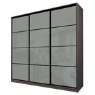 Шкаф-купе 3-х дверный Max 2/222, 2400×600×2300 мм, цвет ясень анкор тёмный / стекло светло-серое - Фото 1