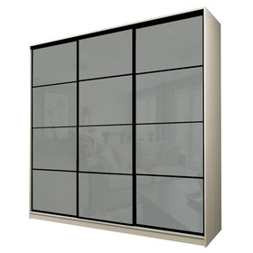Шкаф-купе Max-МШ-23-6-27-222, 2666×600×2300 мм, цвет дуб молочный / стекло светло-серое  (артикул 10106276)  большой выбор товаров оптом и в розницу по низким ценам с доставкой