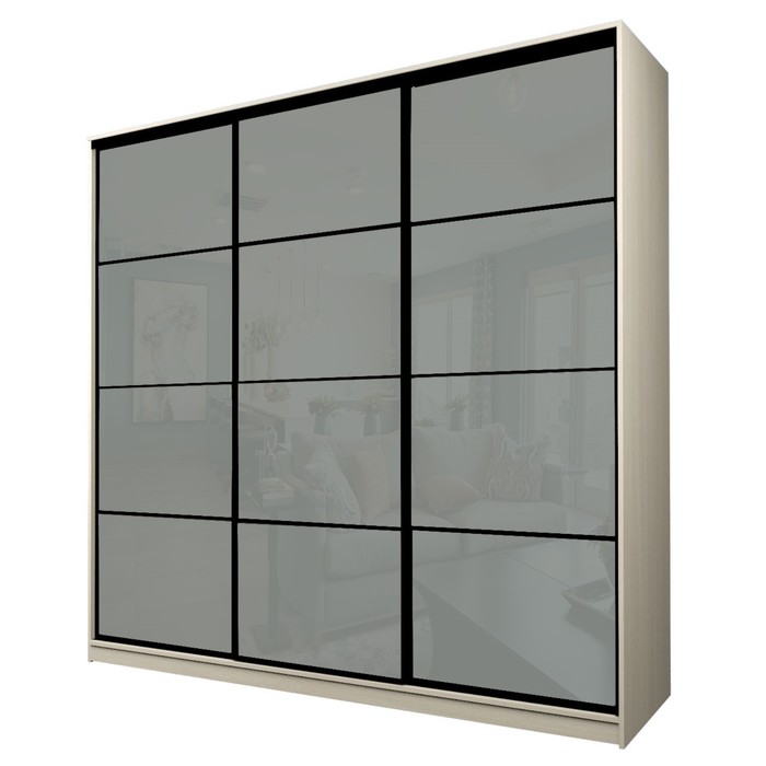 Шкаф-купе Max-МШ-23-6-27-222, 2666×600×2300 мм, цвет дуб молочный / стекло светло-серое - Фото 1