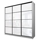 Шкаф - купе Max-МШ-23-6-27-222, 2666×600×2300 мм, цвет белый шагрень/стекло белое - Фото 1