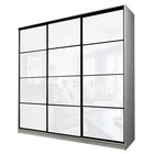 Шкаф-купе Max-МШ-23-6-27/2-222, 2666×600×2300 мм, цвет дуб крафт белый / стекло белое - Фото 1