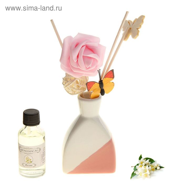 Подарочный набор с аромамаслом 30 мл "Роза и бабочка", аромат жасмин - Фото 1