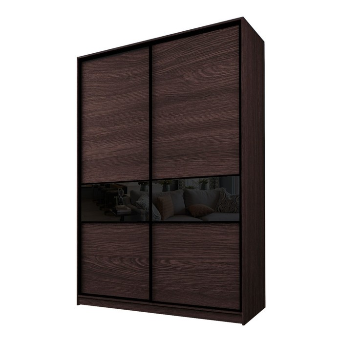 Шкаф-купе Max-МШ-23-6-16-99, 1600×600×2300 мм, цвет венге / стекло чёрное - Фото 1