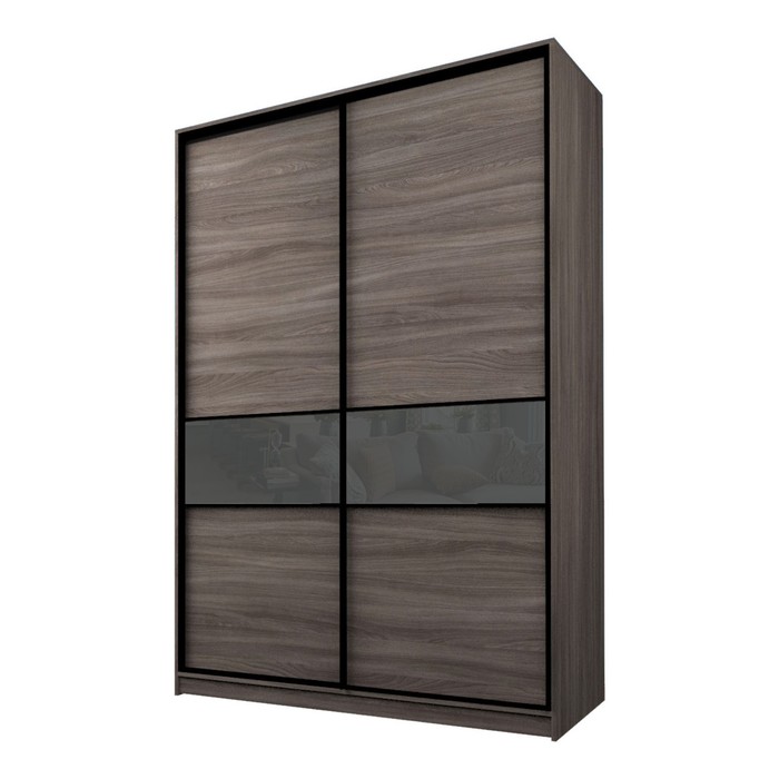 Шкаф-купе 2-х дверный Max 99, 1600×600×2300 мм, цвет ясень шимо тёмный / стекло тёмно-серое - Фото 1