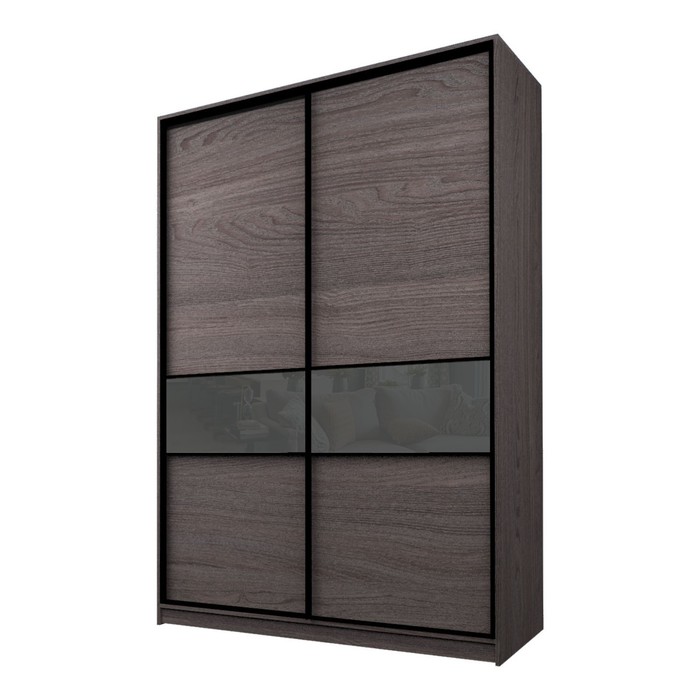 Шкаф-купе 2-х дверный Max 99, 1600×600×2300 мм, цвет ясень анкор тёмный / стекло тёмно-серое - Фото 1