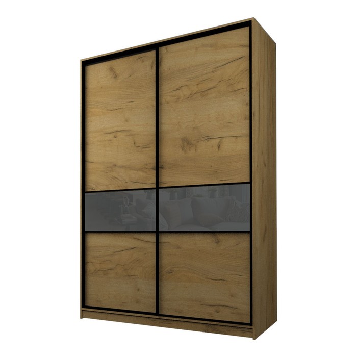 Шкаф-купе Max-МШ-23-6-16-99, 1600×600×2300 мм, дуб крафт золотой / стекло тёмно-серое - Фото 1