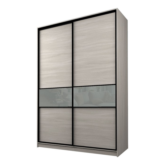 Шкаф-купе Max-МШ-23-6-16-99, 1600×600×2300 мм, ясень шимо светлый / стекло светло-серое - Фото 1