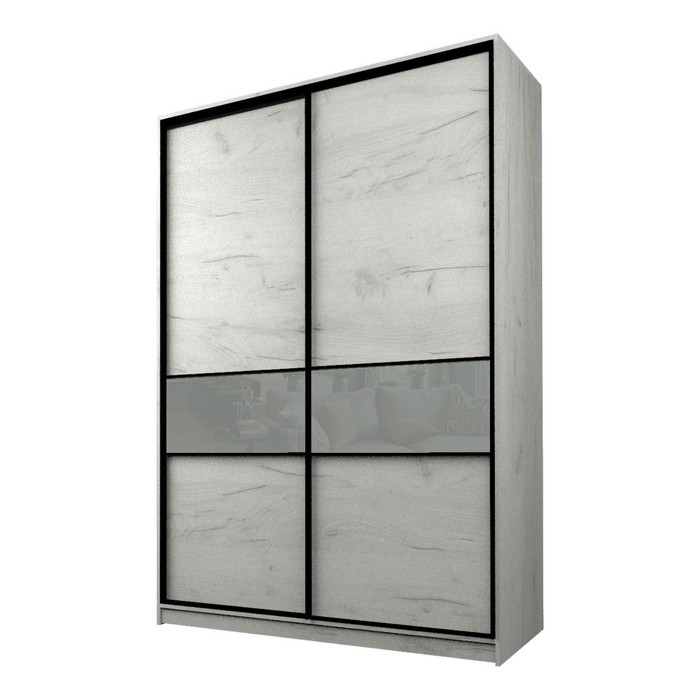 Шкаф-купе Max-МШ-23-6-16-99, 1600×600×2300 мм, цвет дуб крафт белый / стекло светло-серое - Фото 1