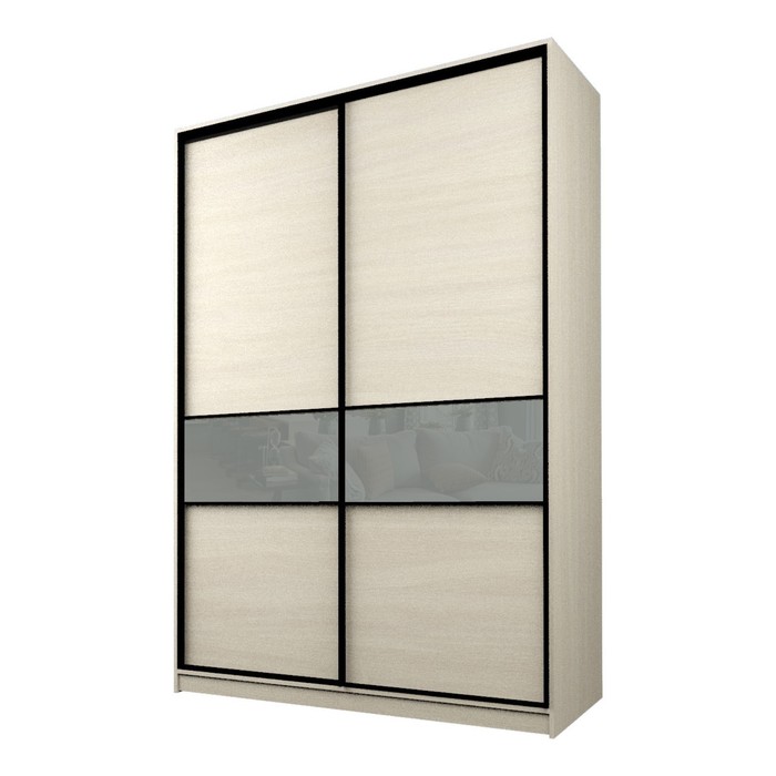 Шкаф-купе Max-МШ-23-6-16-99, 1600×600×2300 мм, цвет дуб молочный / стекло светло-серое - Фото 1