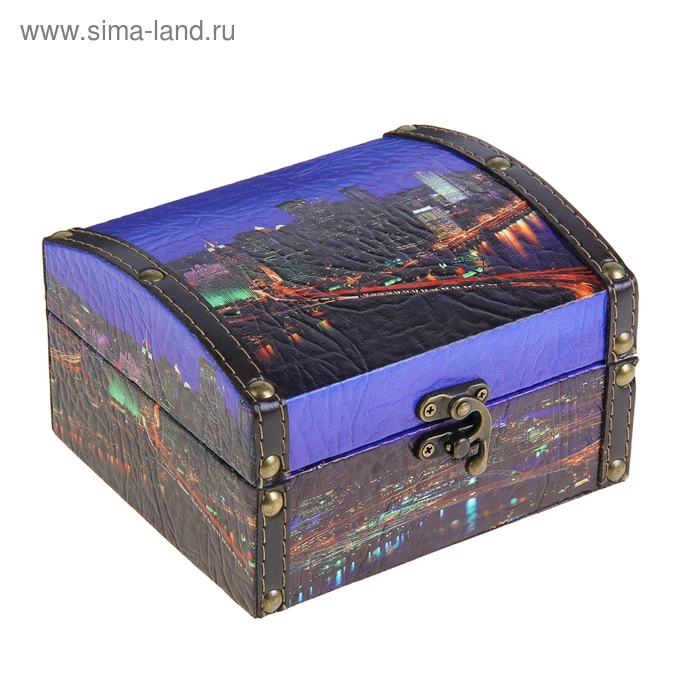 Шкатулка "Город на берегу" 13,5х15х9 см - Фото 1