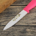 Нож керамический "Роза" лезвие 12,5 см, цвет розовый - Фото 2