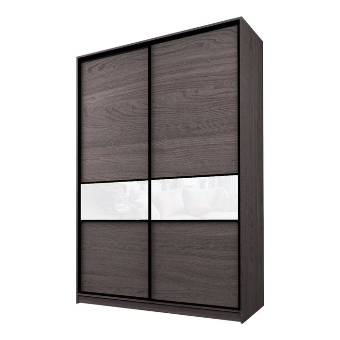 Шкаф-купе 2-х дверный Max 99, 1600×600×2300 мм, цвет ясень анкор тёмный / стекло белое - Фото 1