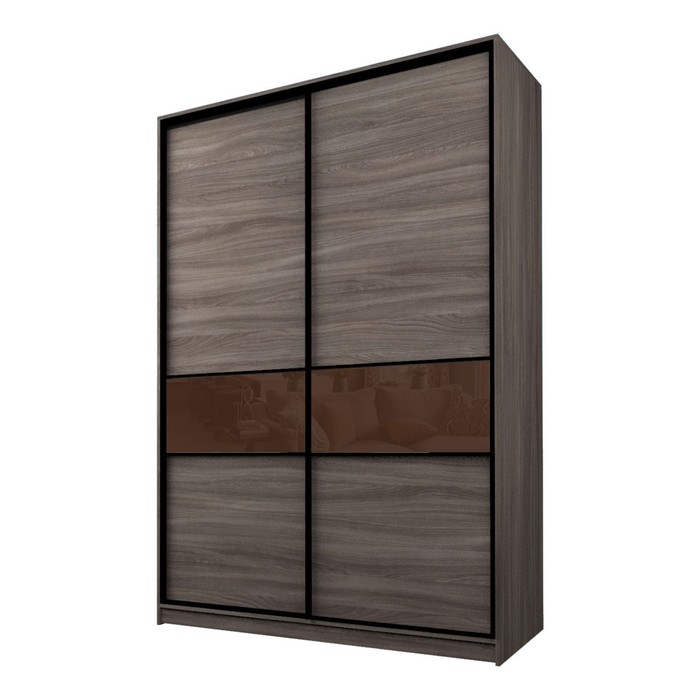 Шкаф-купе 2-х дверный Max 99, 1800×600×2300 мм, цвет ясень шимо тёмный / стекло шоколад - Фото 1