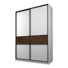 Шкаф-купе Max-МШ-23-6-18-99, 1800×600×2300 мм, цвет белый шагрень / стекло шоколад - Фото 1