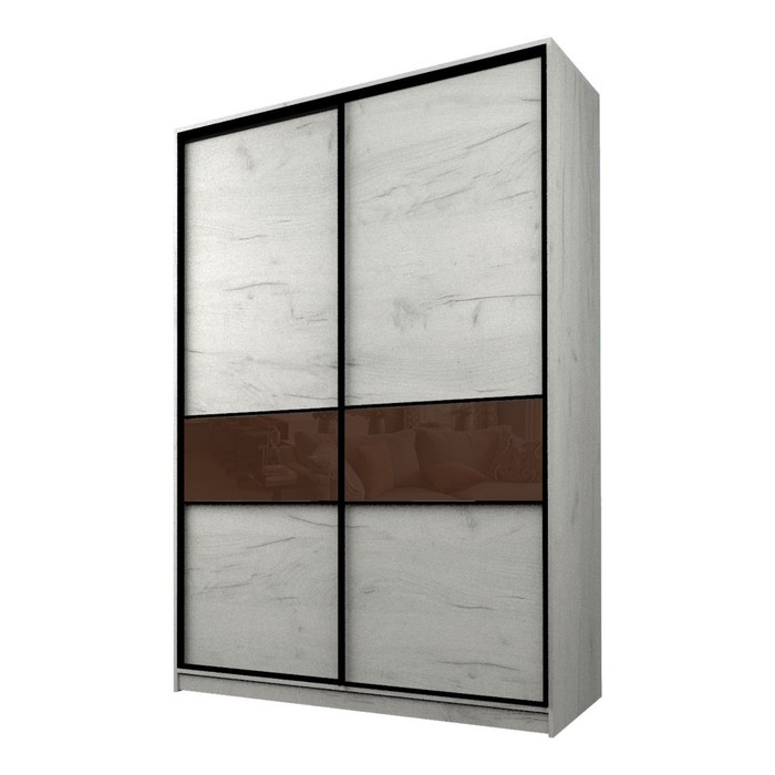 Шкаф-купе Max-МШ-23-6-18-99, 1800×600×2300 мм, цвет дуб крафт белый / стекло шоколад - Фото 1