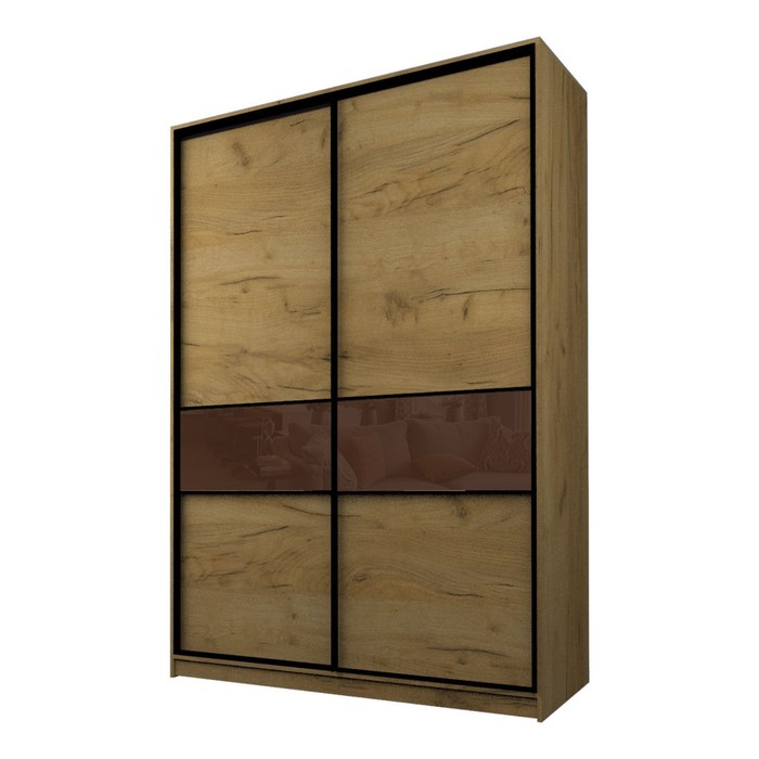 Шкаф-купе Max-МШ-23-6-18-99, 1800×600×2300 мм, цвет дуб крафт золотой / стекло шоколад - Фото 1