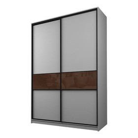 Шкаф-купе 2-х дверный Max 99, 1800×600×2300 мм, цвет серый шагрень / стекло шоколад