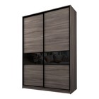 Шкаф-купе 2-х дверный Max 99, 1800×600×2300 мм, цвет ясень шимо тёмный / стекло чёрное - Фото 1