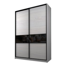 Шкаф-купе 2-х дверный Max 99, 1800×600×2300 мм, цвет ясень анкор светлый / стекло чёрное