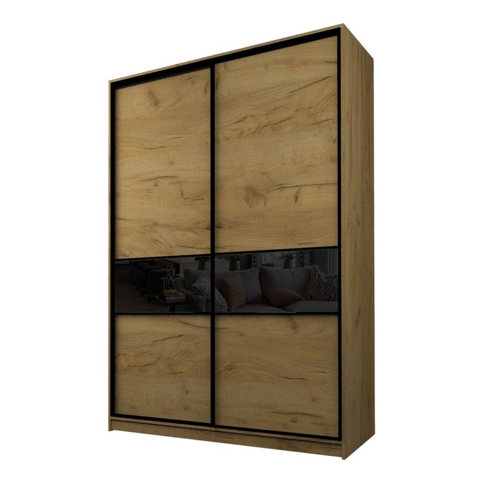 Шкаф-купе Max-МШ-23-6-18-99, 1800×600×2300 мм, цвет дуб крафт золотой / стекло чёрное - Фото 1