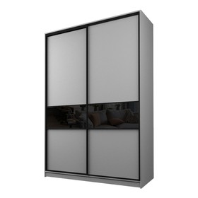 Шкаф-купе 2-х дверный Max 99, 1800×600×2300 мм, цвет серый шагрень / стекло чёрное