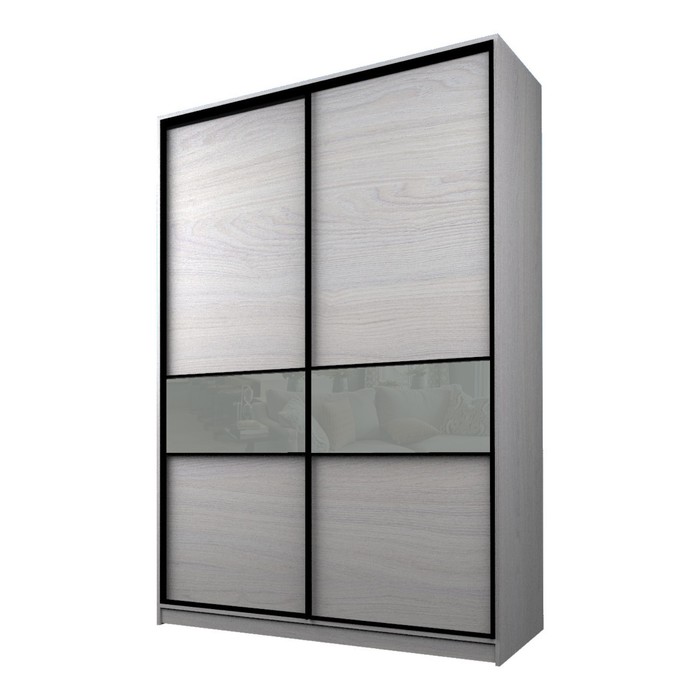 Шкаф-купе Max-МШ-23-6-18-99, 1800×600×2300 мм, ясень анкор светлый / стекло светло-серое - Фото 1