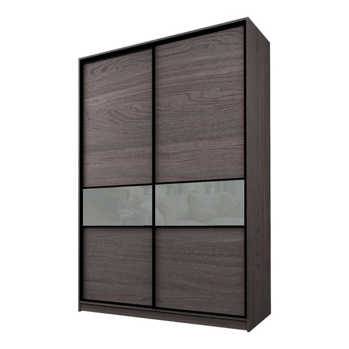 Шкаф-купе 2-х дверный Max 99, 1800×600×2300 мм, цвет ясень анкор тёмный / стекло светло-серое - Фото 1