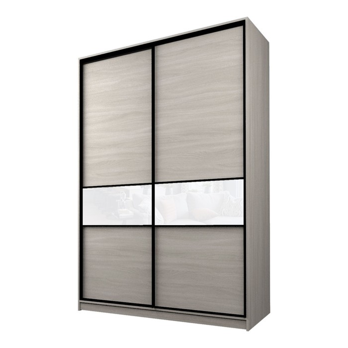 Шкаф-купе Max-МШ-23-6-18-99, 1800×600×2300 мм, цвет ясень шимо светлый / стекло белое - Фото 1