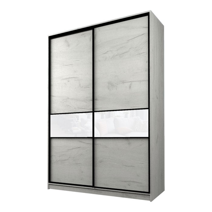 Шкаф-купе Max-МШ-23-6-18-99, 1800×600×2300 мм, цвет дуб крафт белый / стекло белое - Фото 1