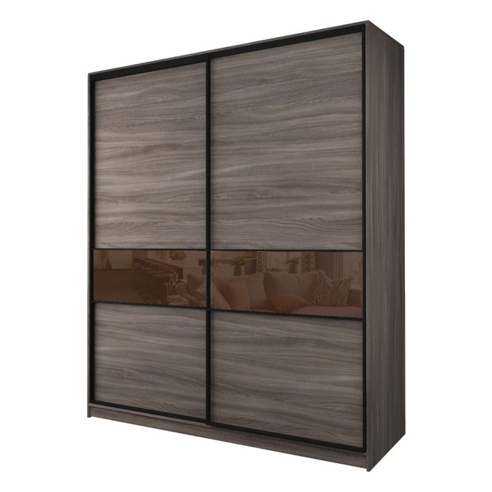 Шкаф-купе 2-х дверный Max 2/99, 2000×600×2300 мм, цвет ясень шимо тёмный / стекло шоколад - Фото 1