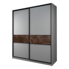 Шкаф-купе Max-МШ-23-6-20/2-99, 2000×600×2300 мм, цвет серый шагрень / стекло шоколад - Фото 1