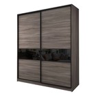 Шкаф-купе 2-х дверный Max 2/99, 2000×600×2300 мм, цвет ясень шимо тёмный / стекло чёрное - Фото 1