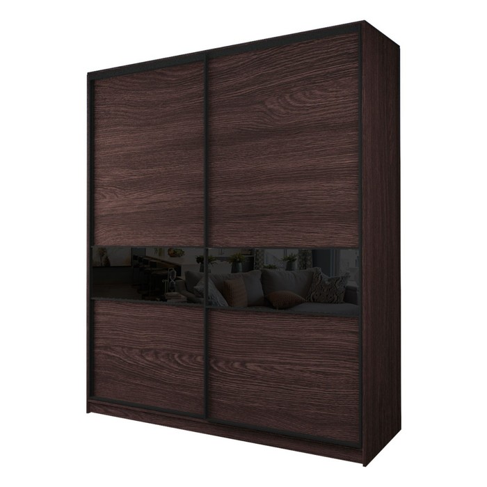 Шкаф-купе Max-МШ-23-6-20/2-99, 2000×600×2300 мм, цвет венге / стекло чёрное - Фото 1