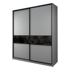 Шкаф-купе 2-х дверный Max 2/99, 2000×600×2300 мм, цвет серый шагрень / стекло чёрное
