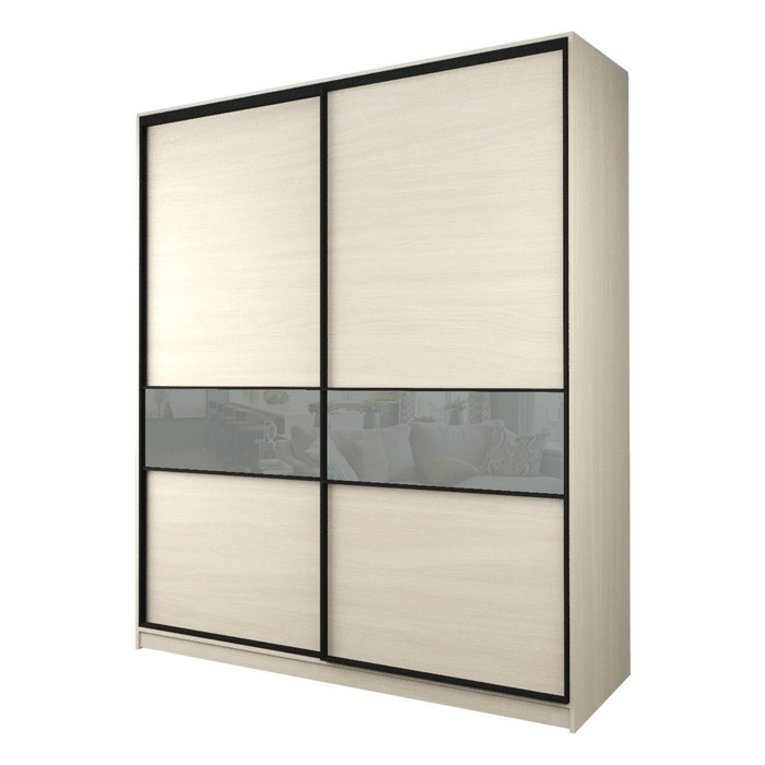 Шкаф-купе Max-МШ-23-6-20/2-99, 2000×600×2300 мм, цвет дуб молочный / стекло светло-серое - Фото 1