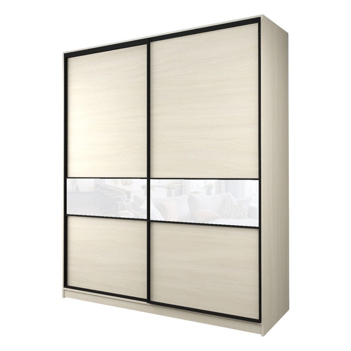 Шкаф-купе Max-МШ-23-6-20/2-99, 2000×600×2300 мм, цвет дуб молочный / стекло белое - Фото 1