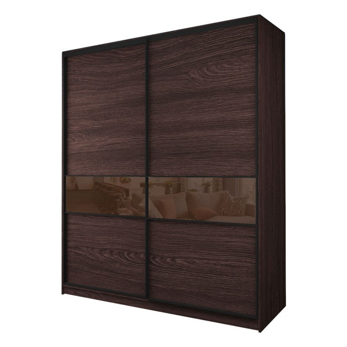 Шкаф-купе Max-МШ-23-6-22/2-99, 2200×600×2300 мм, цвет венге / стекло шоколад - Фото 1