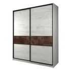 Шкаф-купе Max-МШ-23-6-22/2-99, 2200×600×2300 мм, цвет дуб крафт белый / стекло шоколад - Фото 1