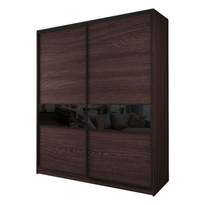 Шкаф - купе Max-МШ-23-6-22/2-99, 2200×600×2300 мм, цвет венге/стекло чёрное