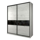 Шкаф-купе Max-МШ-23-6-22/2-99, 2200×600×2300 мм, цвет дуб крафт белый / стекло чёрное - Фото 1