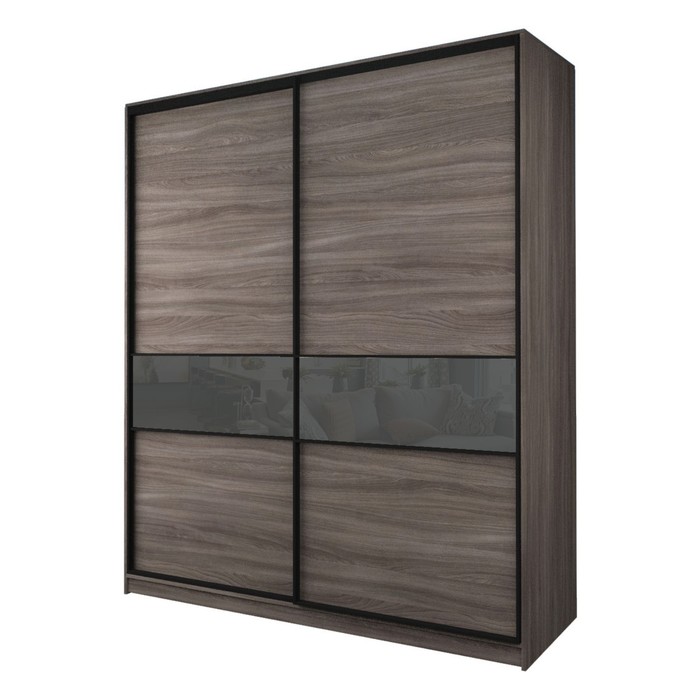 Шкаф-купе 2-х дверный Max 2/99, 2200×600×2300 мм, цвет ясень шимо тёмный / стекло тёмно-серое - Фото 1